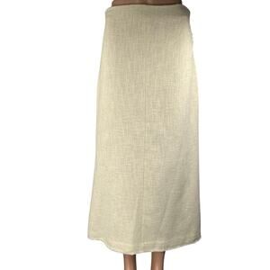 Zara Women's Cream Tweed High Waisted Textured Full A Line Maxi Skirt Size M